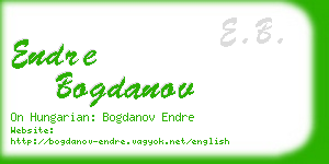 endre bogdanov business card